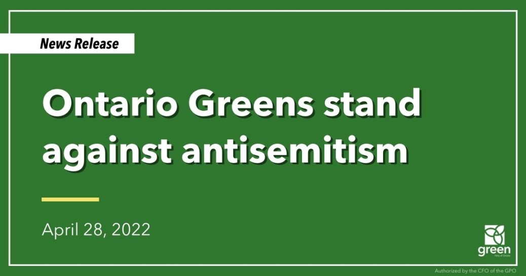 Ontario Greens stand against antisemitism